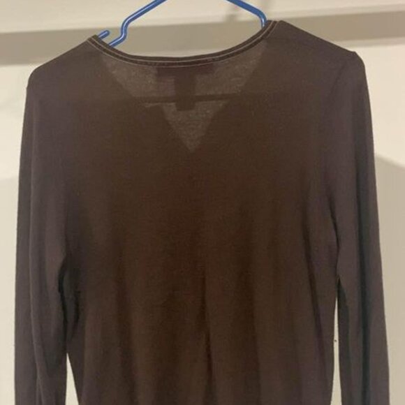 Womens Y2k Brown Floral Pattern Sweater - Picture 2 of 4